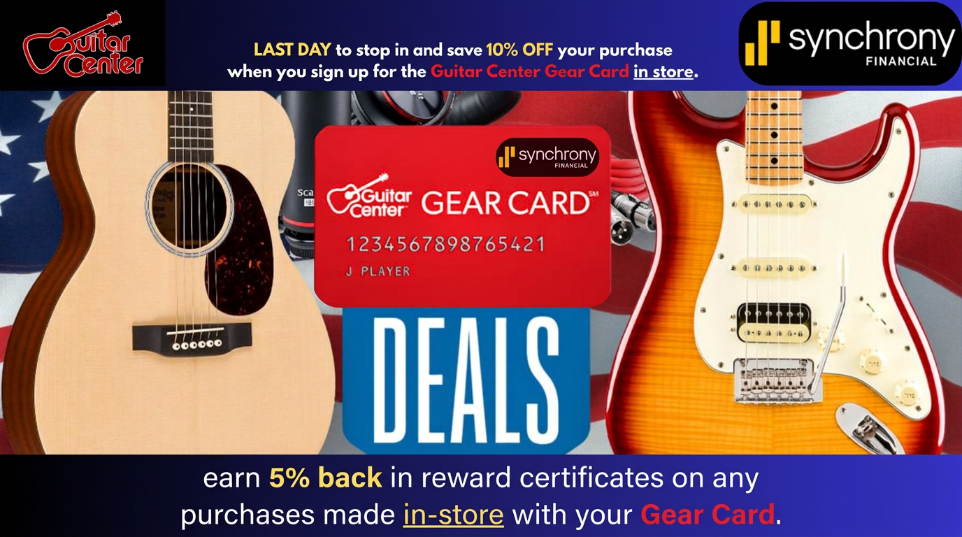 Guitar Center Gear Card direct-mail campaign concept