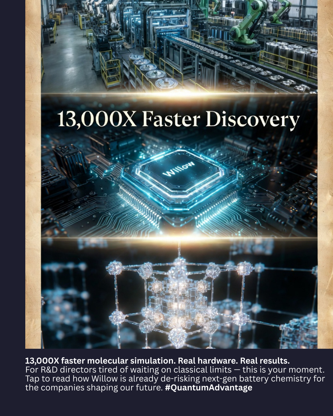 Google Willow Instagram concept communicating faster molecular simulation