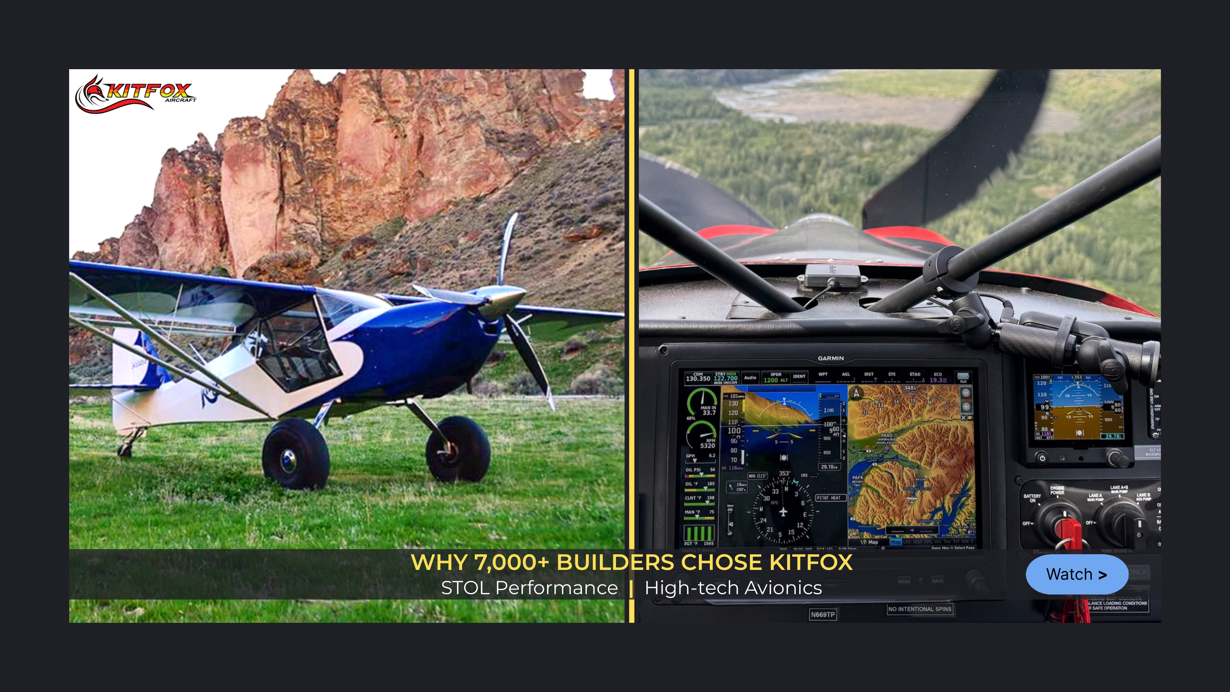 Kitfox Aircraft YouTube advertisement concept for backcountry flying